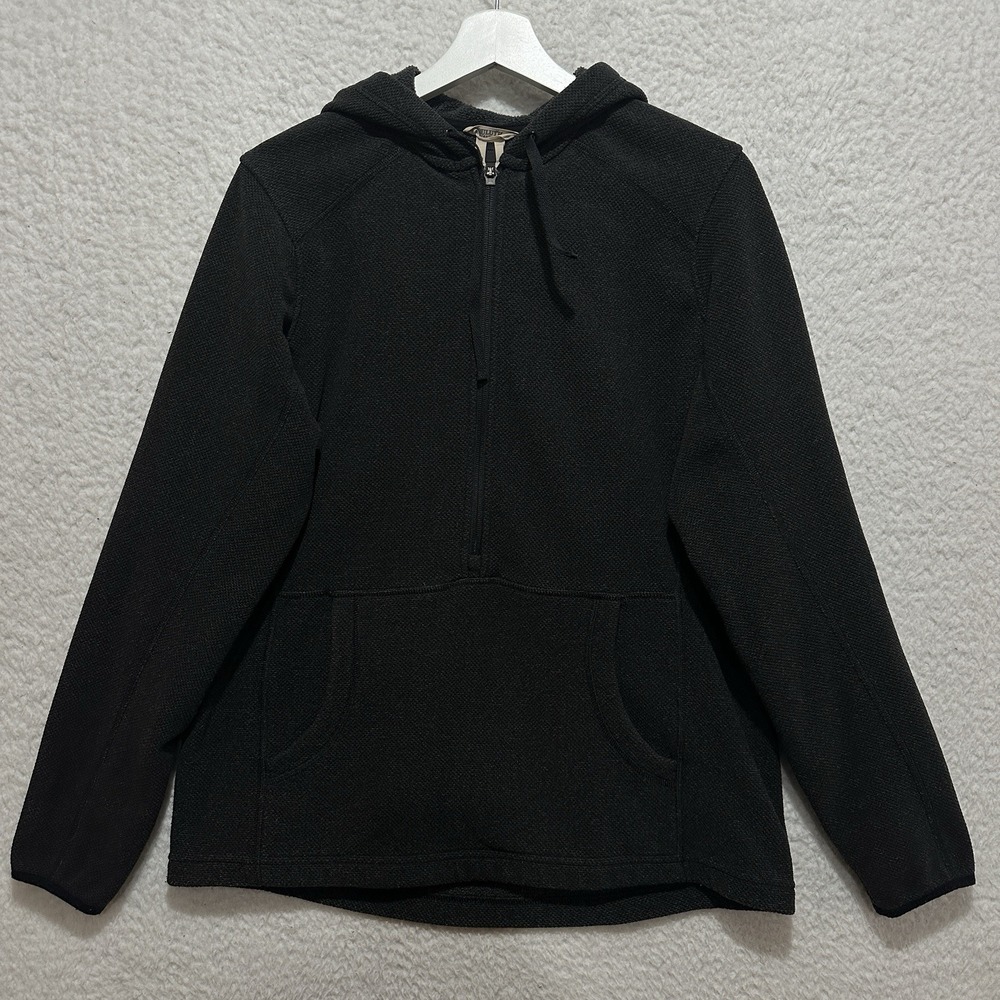 Duluth Trading Park Point Pullover‎ Hoodie Women's Fleece 1/4 Zip Dark Gray Sz M